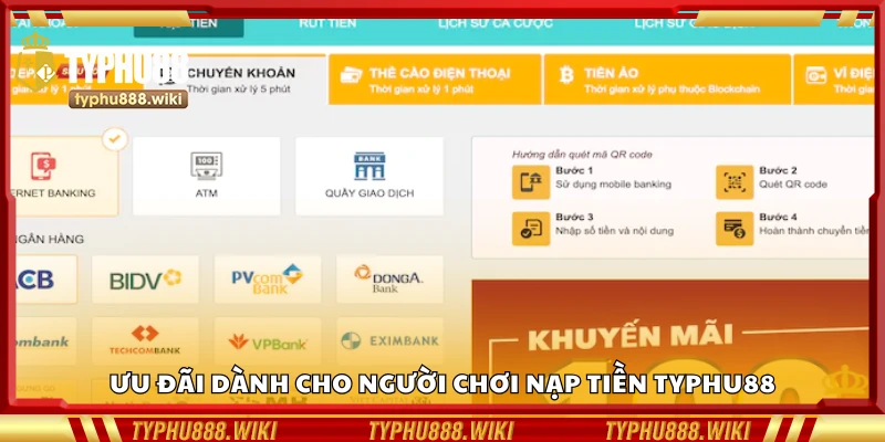 Khám phá ưu đãi dành cho người chơi nạp tiền Typhu88