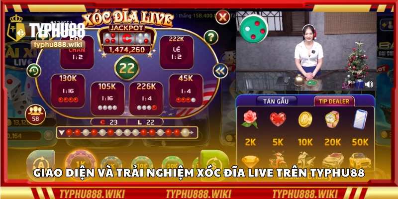 Giao diện và trải nghiệm xóc đĩa live trên Typhu88